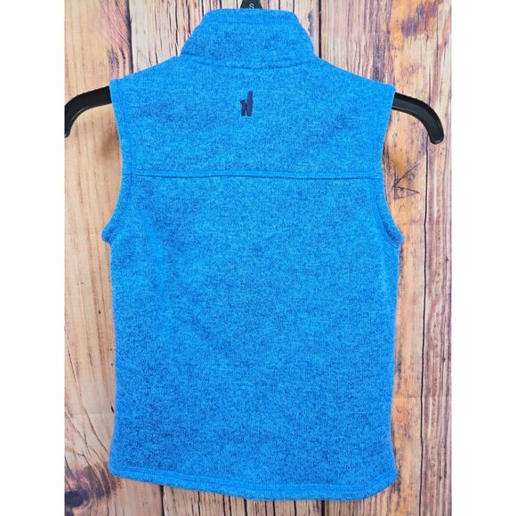 johnnie-O Boys Blue Sleeveless Vest With Zipper Front & Pockets - Picture 2 of 6